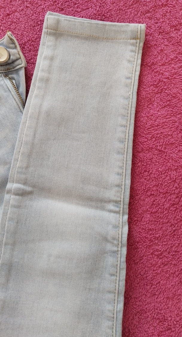 Buz mavisi Düğmeli Kadın Kot Pantolon - Görsel 3