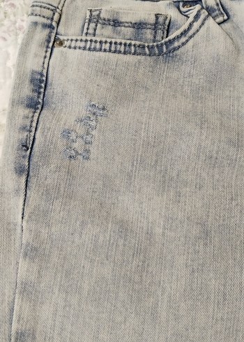 Buz mavisi  Kadın Kot Pantolon - Görsel 4