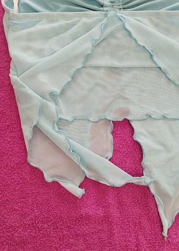 Mavi Straplez Fırfırlı Mini Büstiyer - Görsel 8