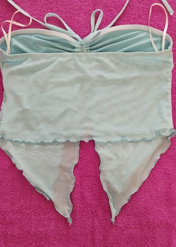 Mavi Straplez Fırfırlı Mini Büstiyer - Görsel 6