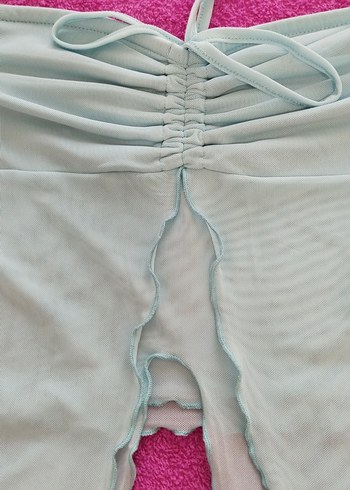 Mavi Straplez Fırfırlı Mini Büstiyer - Görsel 4