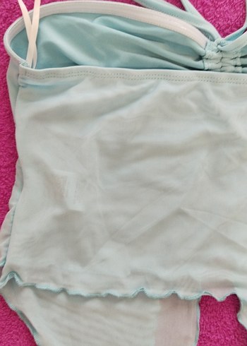 Mavi Straplez Fırfırlı Mini Büstiyer - Görsel 7