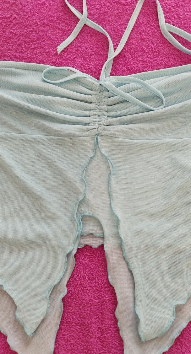 Mavi Straplez Fırfırlı Mini Büstiyer - Görsel 2