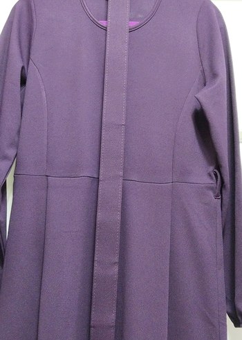 Mor Uzun Kollu Drapeli Uzun Elbise - Görsel 2