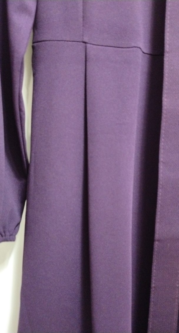 Mor Uzun Kollu Drapeli Uzun Elbise - Görsel 4