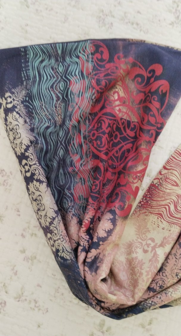 Bohem Çok Renkli İpek Dokulu Kadın Şal - Görsel 2