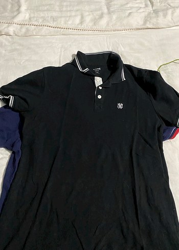 l Beden mavi Renk Düğmeli Lacivert Pamuklu Erkek Polo Tişört