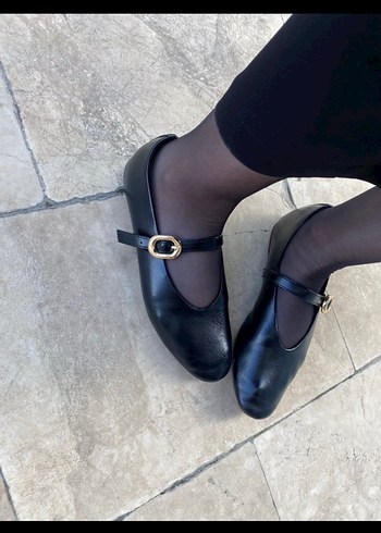 Stradi Tokalı Siyah Topuklu Kadın Babet - Görsel 2