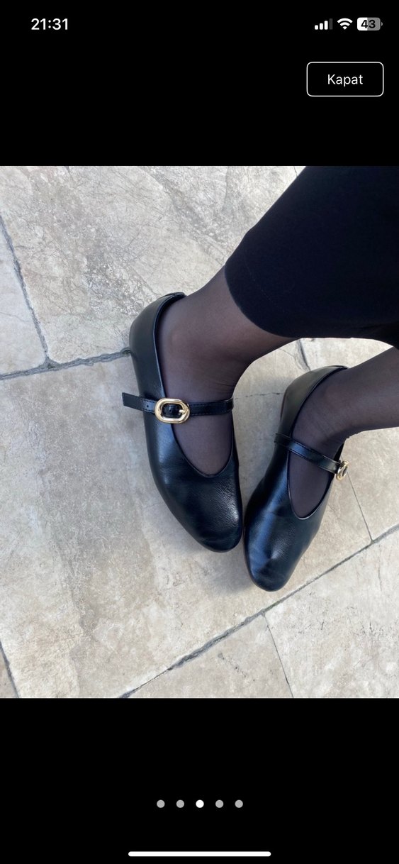 Stradi Tokalı Siyah Topuklu Kadın Babet - Görsel 2