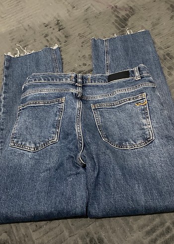 Düğmeli Loose Fit Kadın Denim Pantolon - Görsel 3