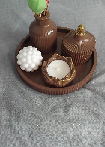 Beyaz Seramik Mumluk ve Dekoratif Set - Görsel 18