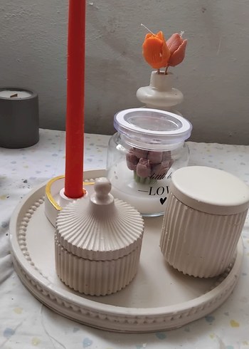 Beyaz Dekoratif Seramik Set - Görsel 3