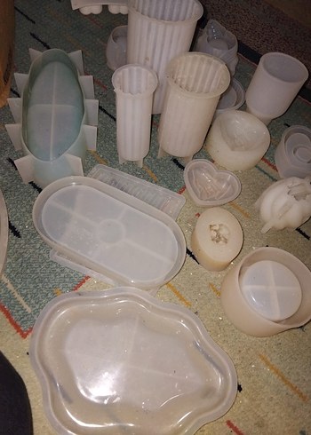 Beyaz Bohem Seramik Tabak ve Mumluk Seti SİLİKON KALIPLAR - Görsel 6