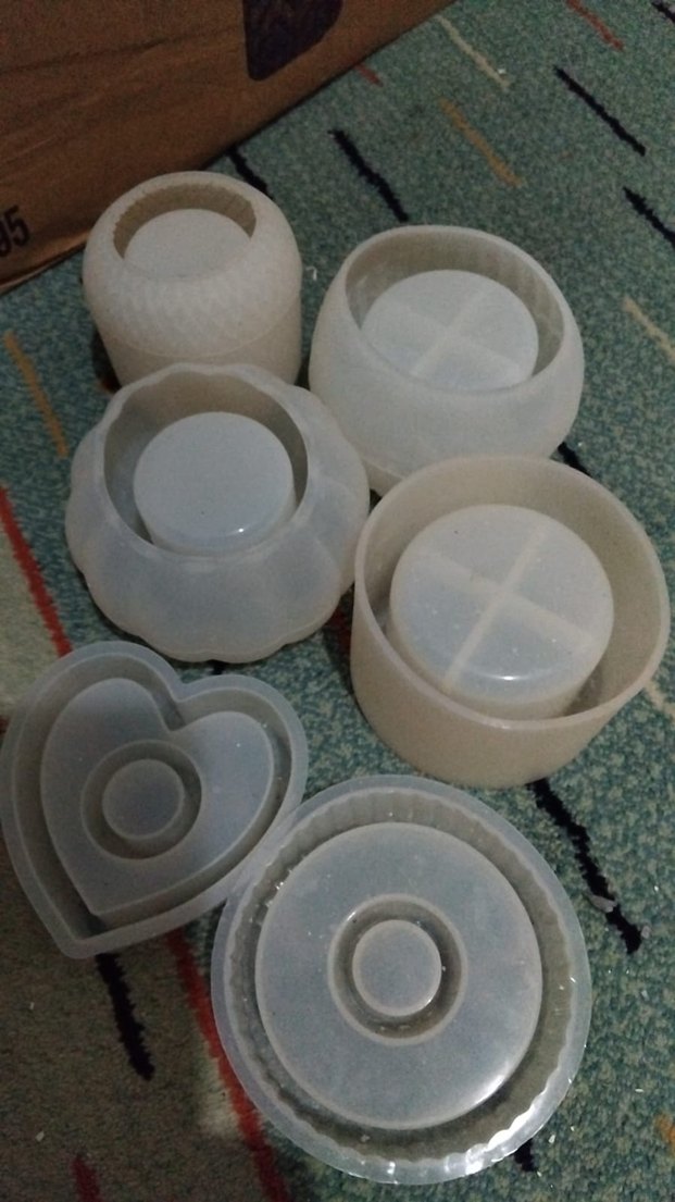 Beyaz Bohem Seramik Tabak ve Mumluk Seti SİLİKON KALIPLAR - Görsel 4