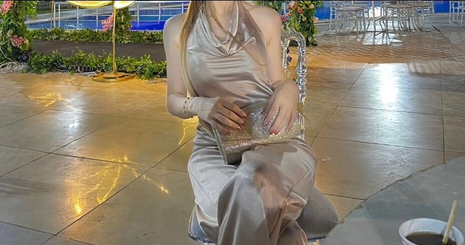 s Beden altın Renk Mango gold rengi saten tulum