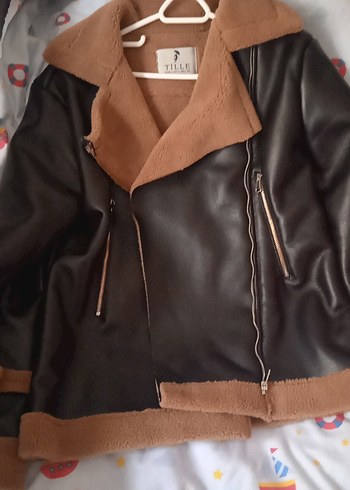 kahverengi Kürklü Deri Kadın Ceket - Görsel 2