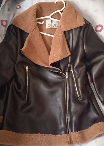 kahverengi Kürklü Deri Kadın Ceket - Görsel 3