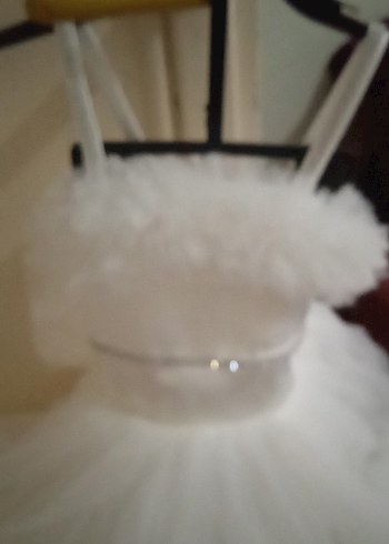 Beyaz Fırfırlı  Kız Çocuk Elbisesi - Görsel 4