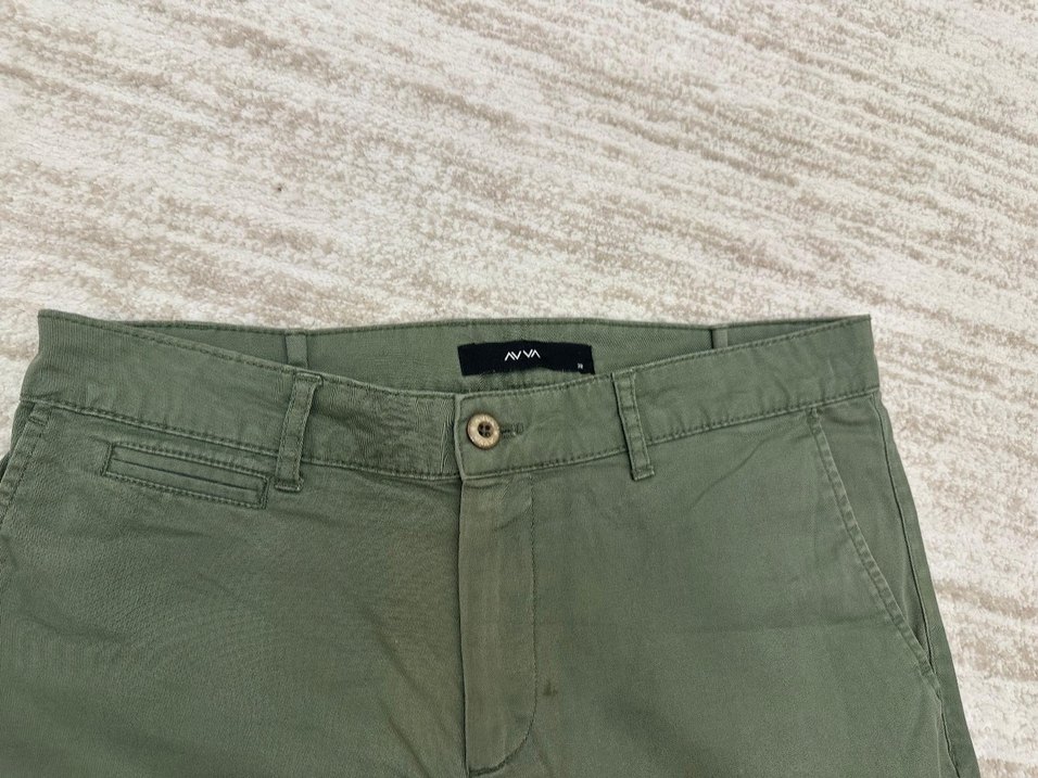 Avva Düz Haki Erkek Kemerli Pantolon - Görsel 3