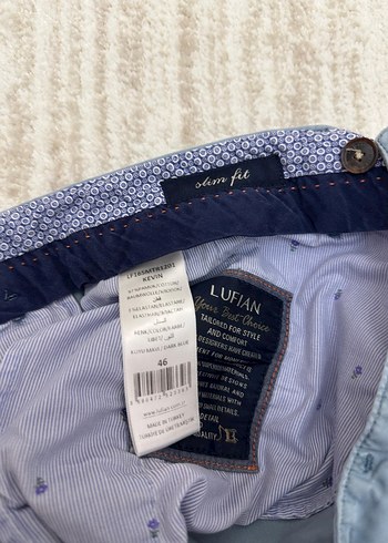 buz mavi Regular Fit Keten Pantolon - Görsel 6