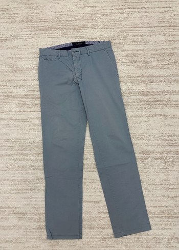 buz mavi Regular Fit Keten Pantolon - Görsel 2