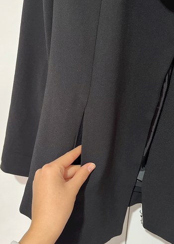 Siyah Düğmeli Kadın Blazer Ceket - Görsel 3