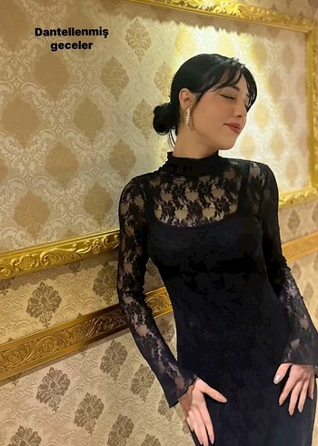 Uzun Siyah Gotik Kadın Elbise - Görsel 2