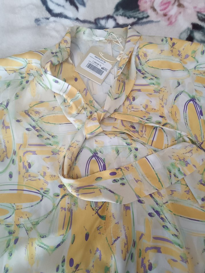 Sarı Bohem Salaş Mini Gömlek - Görsel 4