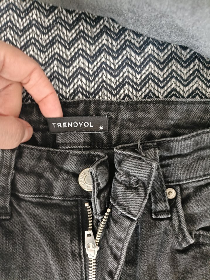 Gri Denim Kadın Kot Pantolon - Görsel 2