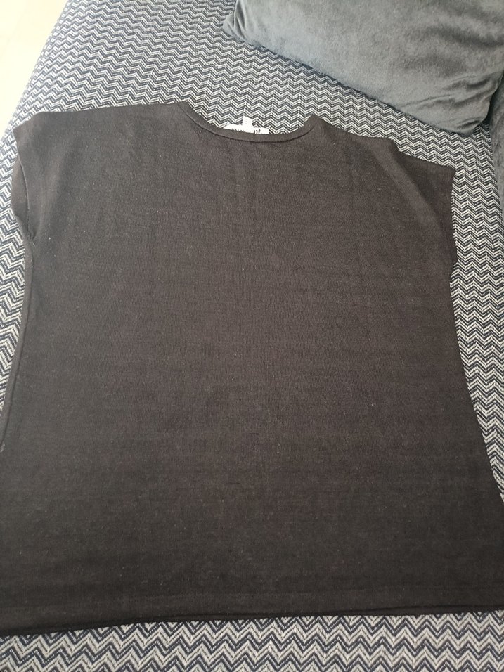 Siyah Pamuklu Bohem  Tişört - Görsel 2