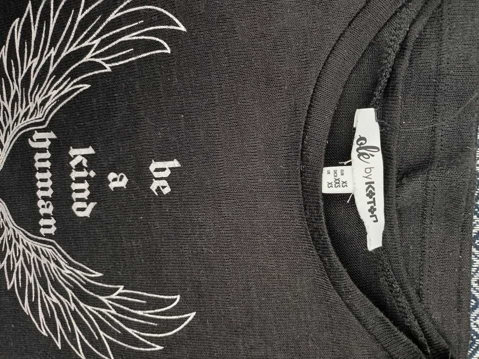 Siyah Pamuklu Bohem  Tişört - Görsel 3