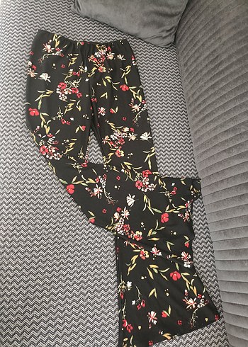 Desenli Bohem Kadın İspanyol Paça Pantolon - Görsel 2