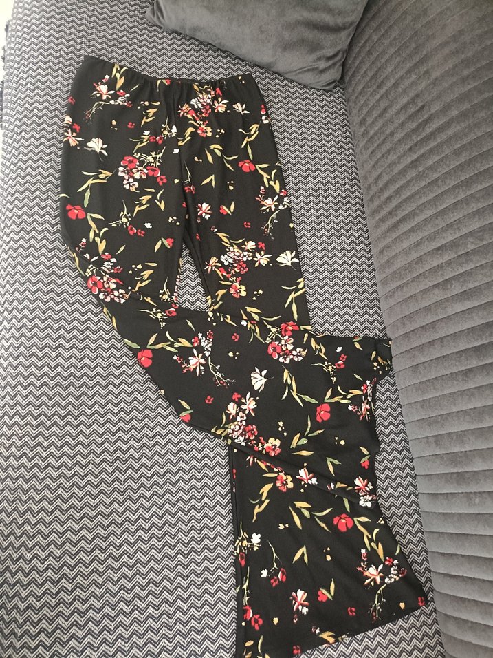 Desenli Bohem Kadın İspanyol Paça Pantolon - Görsel 2