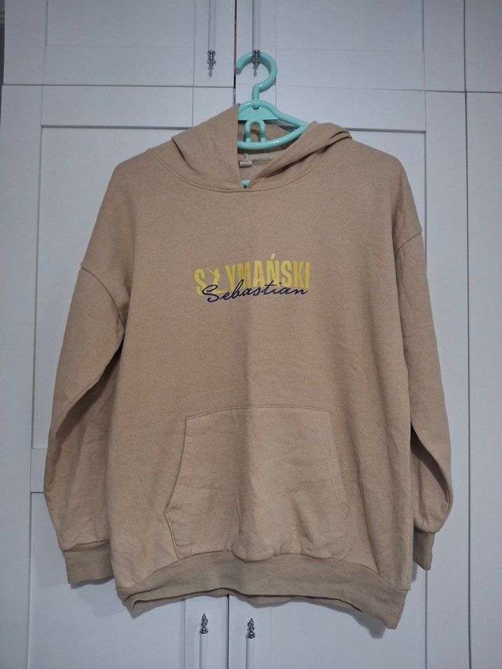 Bej Kapüşonlu Kadın Sweatshirt - Görsel 2