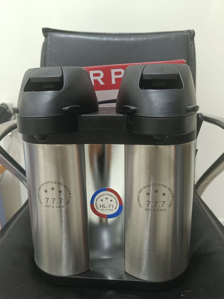 Gri Çift Bölmeli Çelik Termos HL-71 - Görsel 2