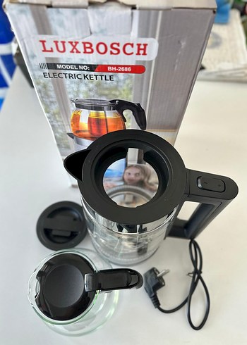 Beden LUX Elektrikli Cam Çay Makinesi Gri Beyaz