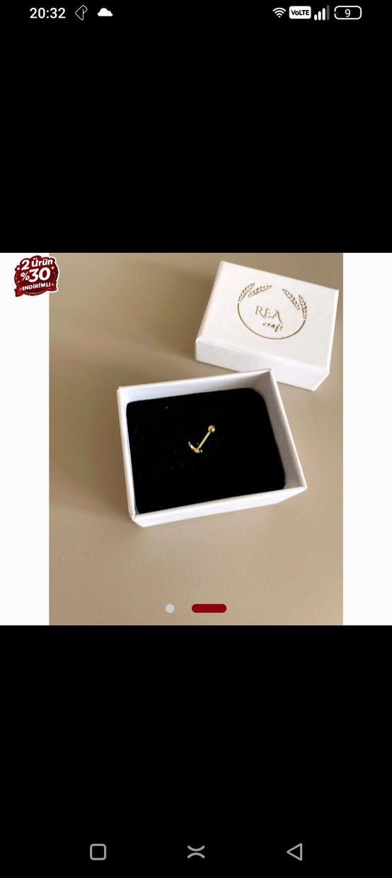 925 ayar gümüş ay piercing - Görsel 2