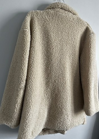 Dört Düğmeli krem peluş mont astarlı - Görsel 3