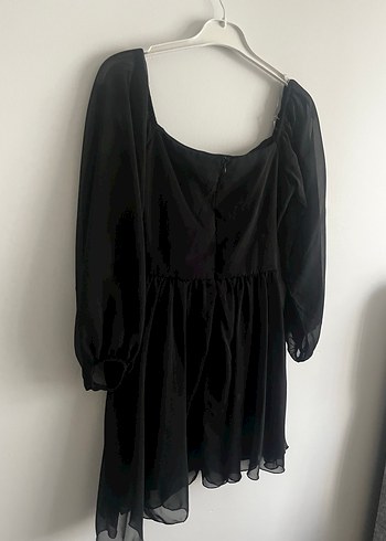 Siyah Mini Goth Elbise Düğmeli - Görsel 7