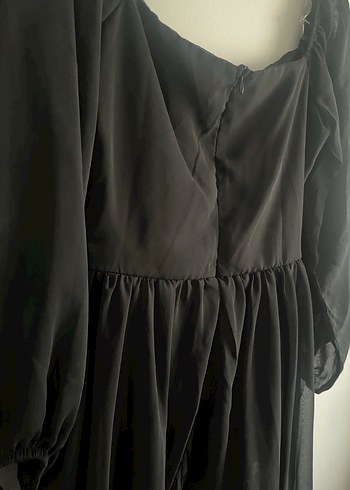 Siyah Mini Goth Elbise Düğmeli - Görsel 8