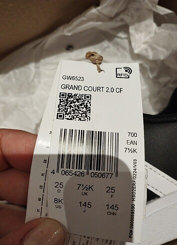25 Beden siyah Renk Çocuk grand court 2.0 sneaker
