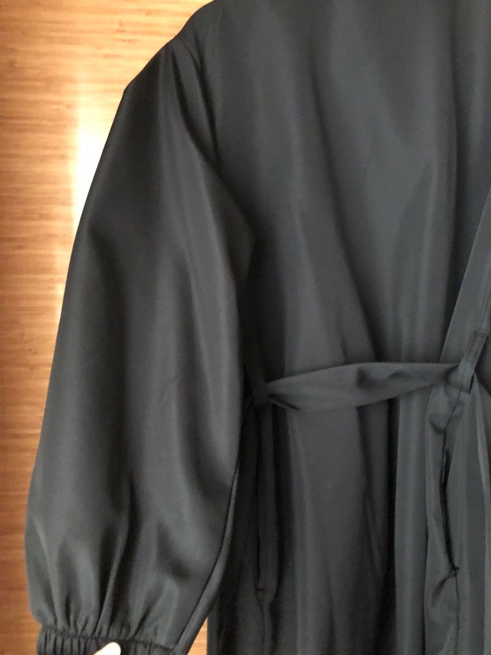 Siyah Salaş Kadın Uzun Kaban - Görsel 3