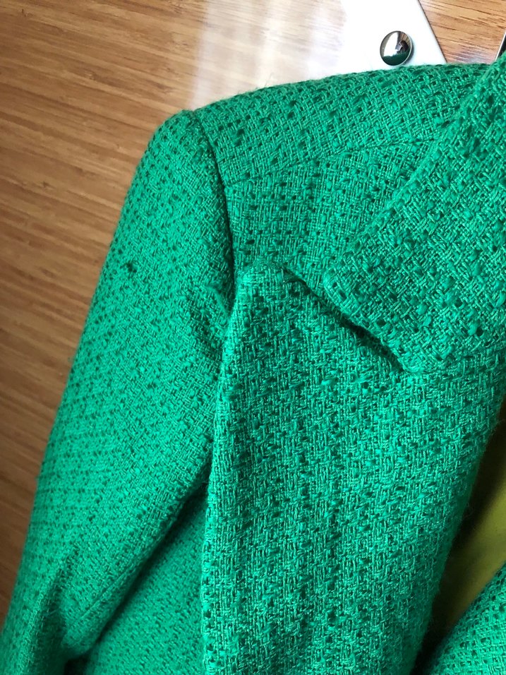 Düğmeli Parlak Yeşil Kadın Blazer Ceket - Görsel 2