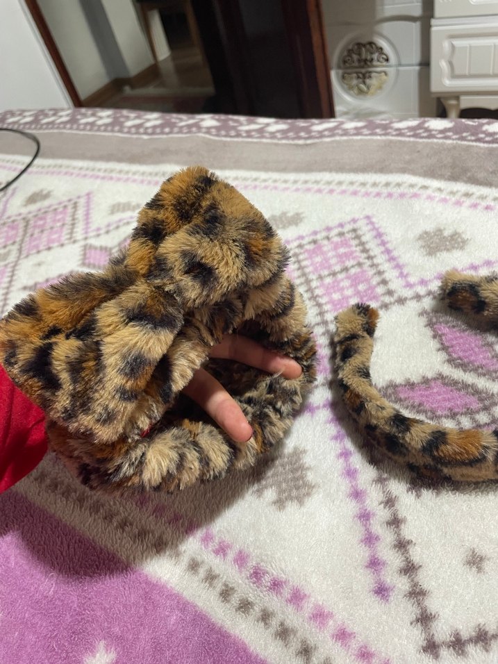 Kahverengi Leopar Desenli Kedi Aksesuar Seti - Görsel 3