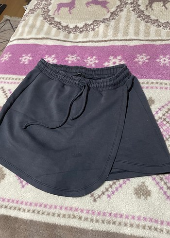Gri Mini Etek, Bol Kesim, Günlük