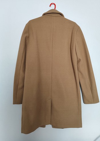 Düğmeli Bej Erkek Süet Palto - Görsel 2