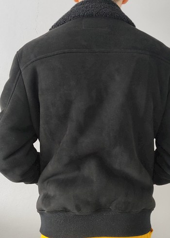 Bershka Siyah Fermuarlı Erkek Midi Mont - Görsel 3