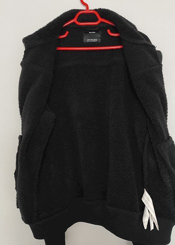 Bershka Siyah Fermuarlı Erkek Midi Mont - Görsel 6