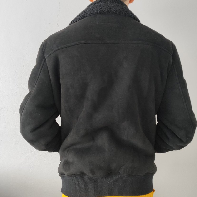 Bershka Siyah Fermuarlı Erkek Midi Mont - Görsel 3