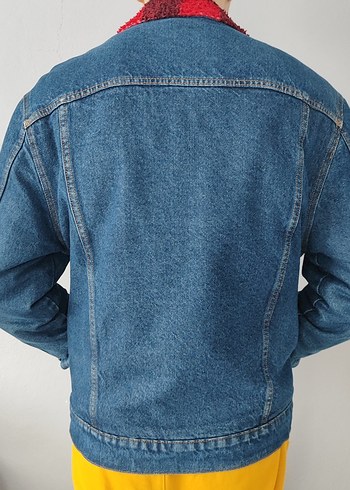 Bershka Düğmeli Mavi Denim Ceket - Görsel 4